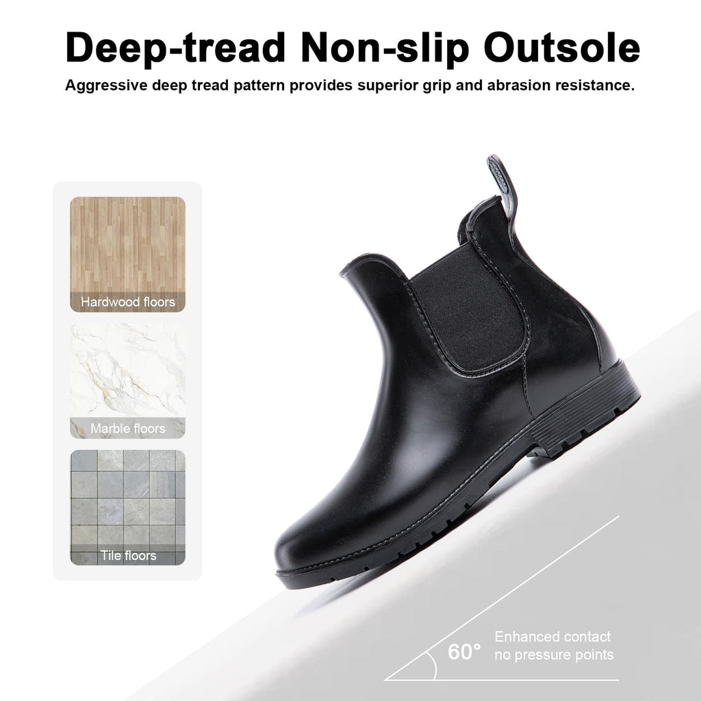 Hitmars Stivali Pioggia Donna Gomma Scarpe Impermeabili Chelsea Boots