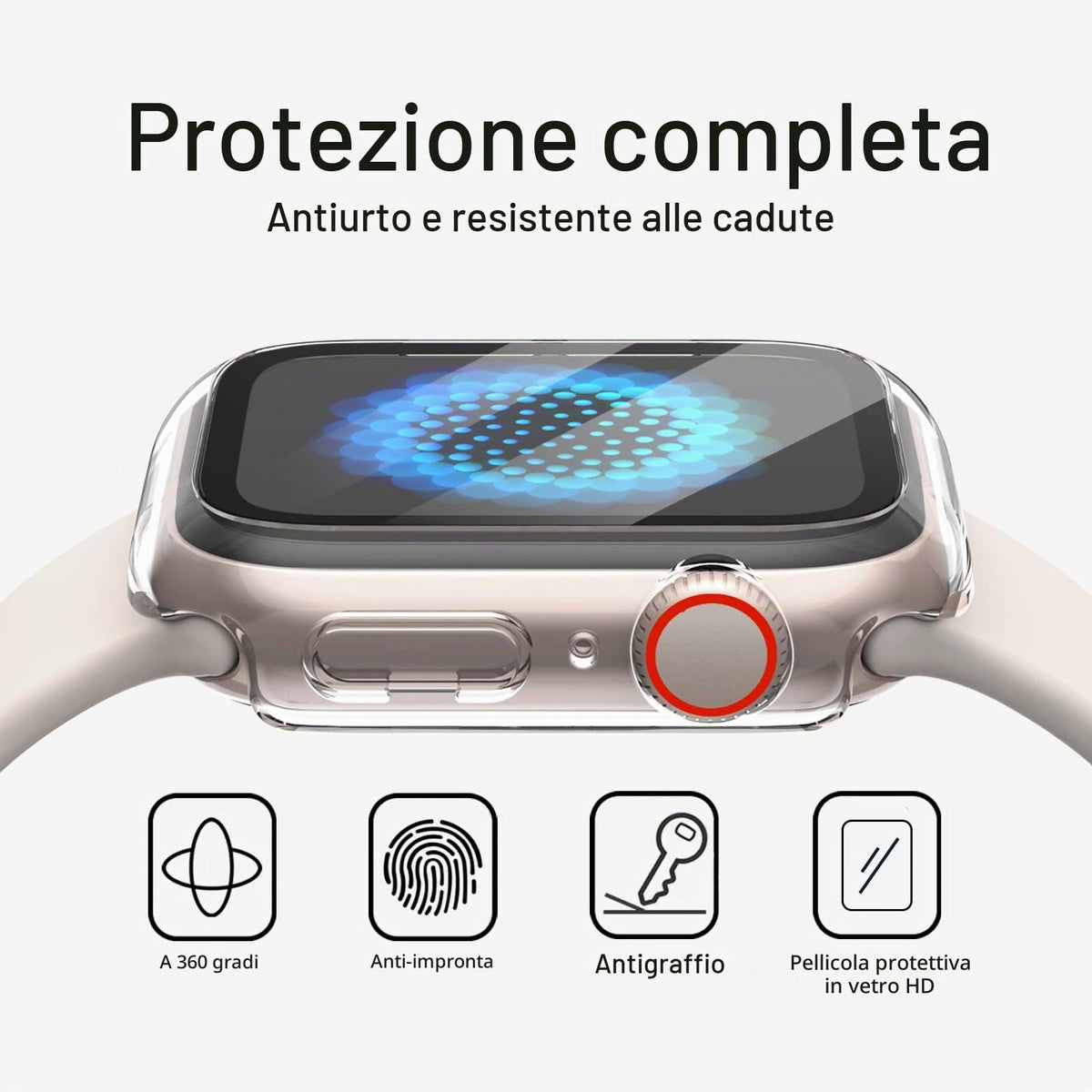 JETech Cover per Apple Watch Series 11/10 46mm, Nero