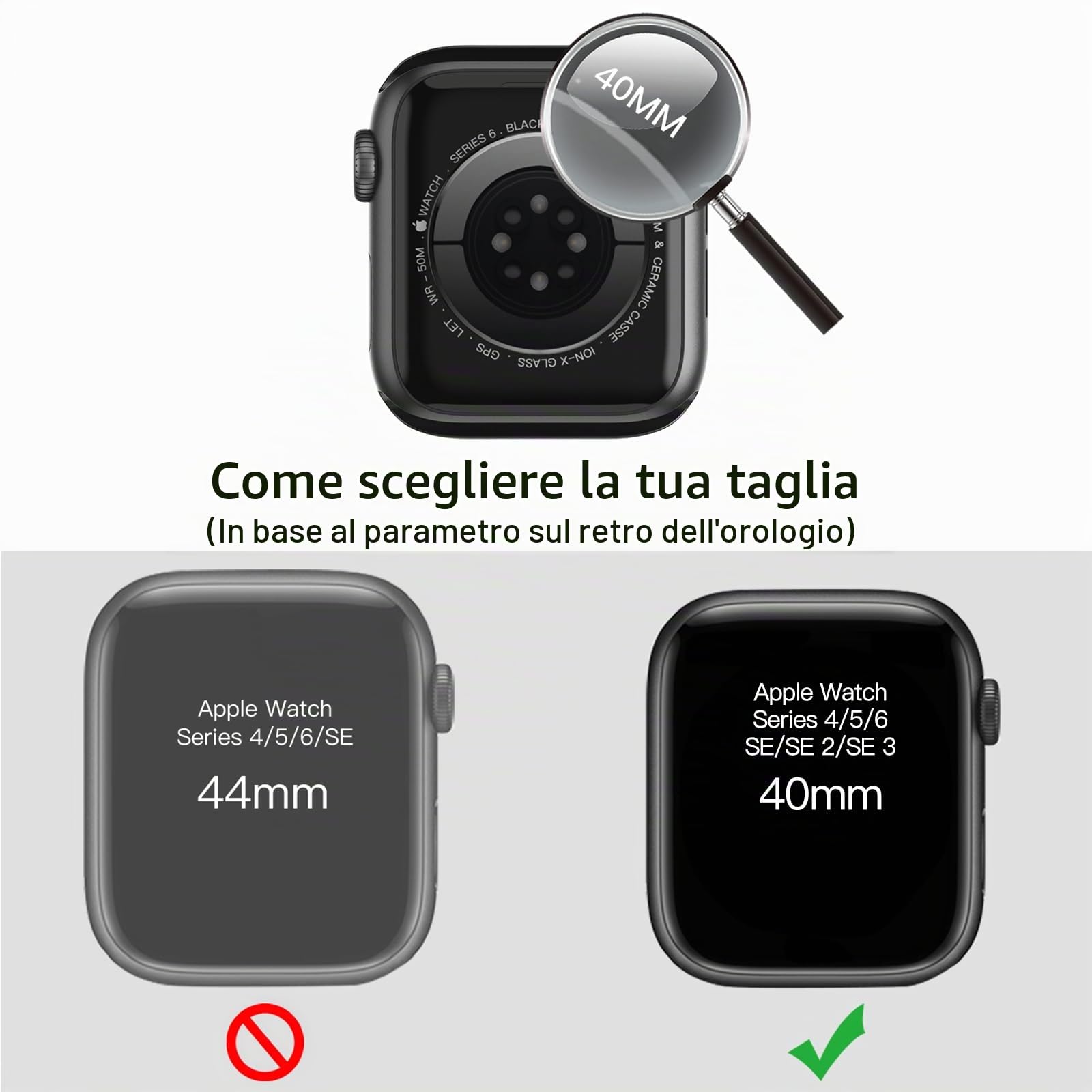 JETech Cover per Apple Watch Series 11/10 46mm, Nero