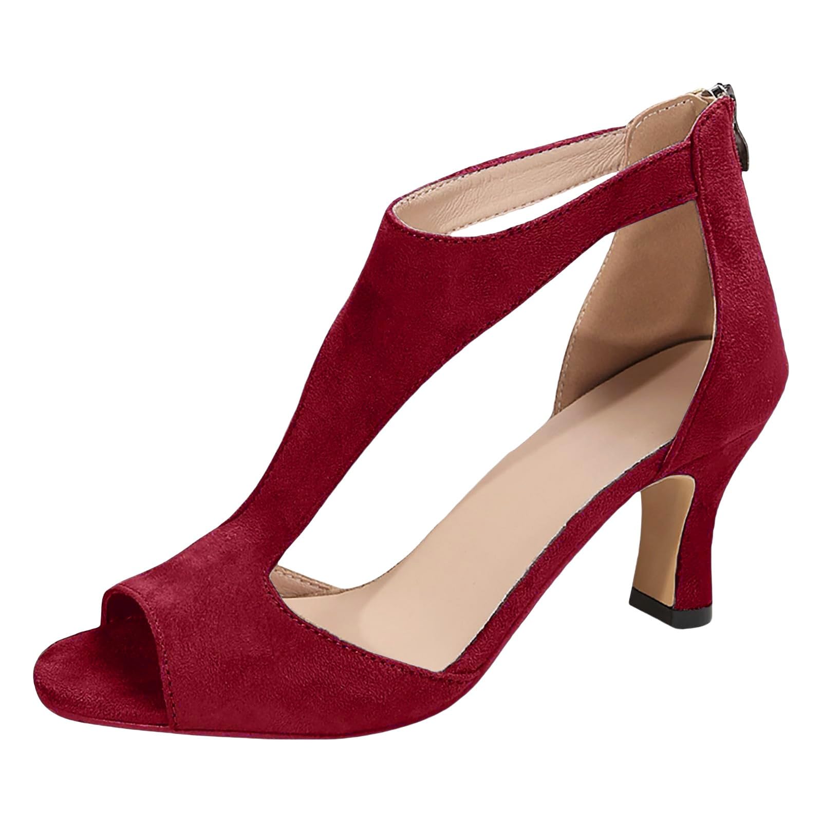 Sandali Donna Estive Eleganti con Tacco Scarpe Estive Comode Elegante Sandali Cerimonia con Cinturino alla Caviglia Heeled Sandal Classiche Neri Fibbie Tacchi Sandalo Sposa Matrimonio Tango Latin