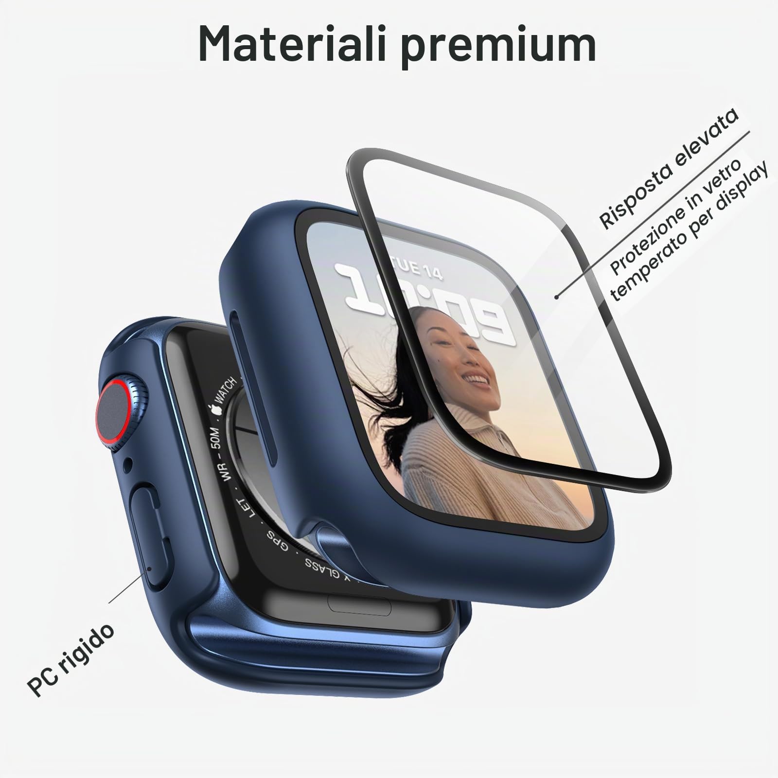 JETech Cover per Apple Watch Series 11/10 46mm, Nero