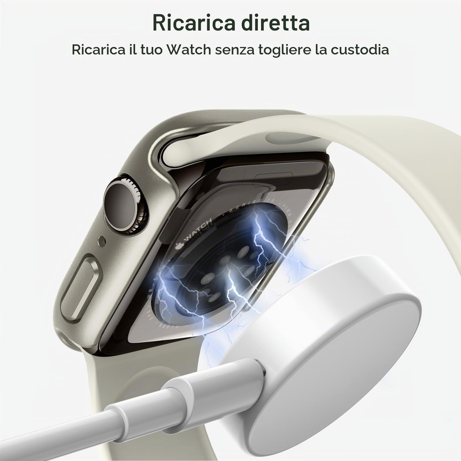 JETech Cover per Apple Watch Series 11/10 46mm, Nero