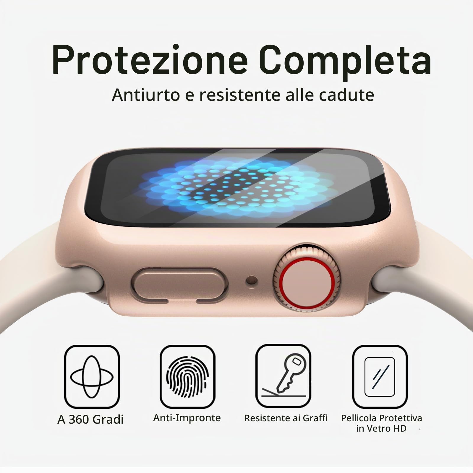 JETech Cover per Apple Watch Series 11/10 46mm, Nero