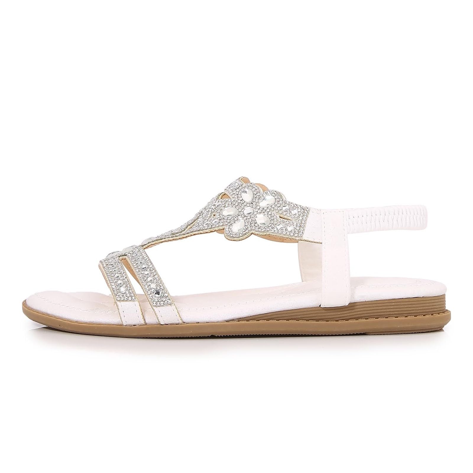 Sandali Donna Estive Eleganti Sandali Gioiello Comode Bassi Sandalo con Strass Bohemia Flip Flops Mare Ciabatte Open Toe Tacco Basso Gladiatore Sandalo Aperte 2025