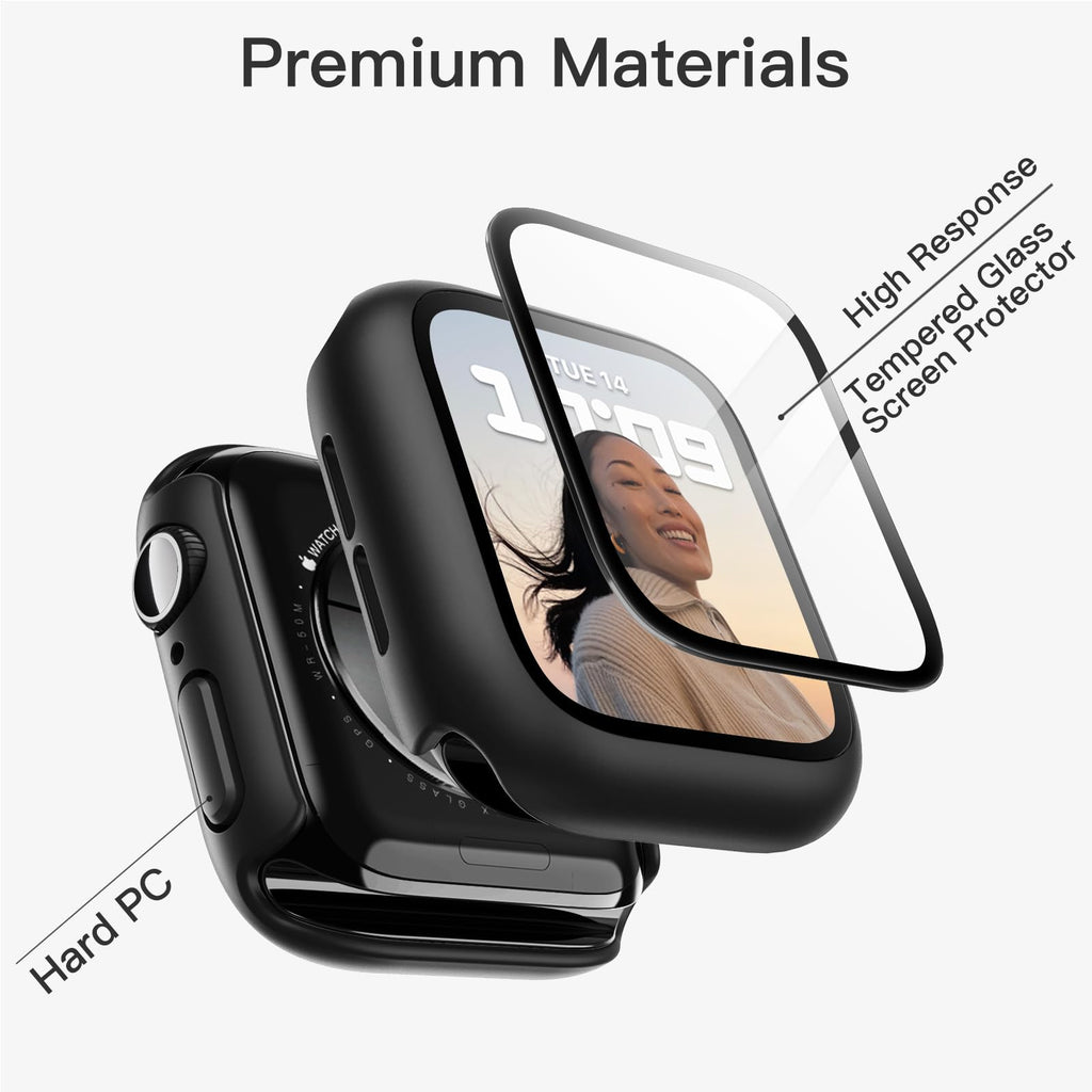 JETech Cover per Apple Watch Series 11/10 46mm, Nero