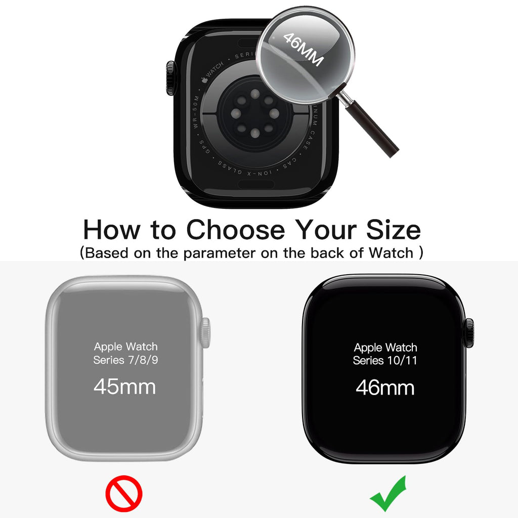 JETech Cover per Apple Watch Series 11/10 46mm, Nero