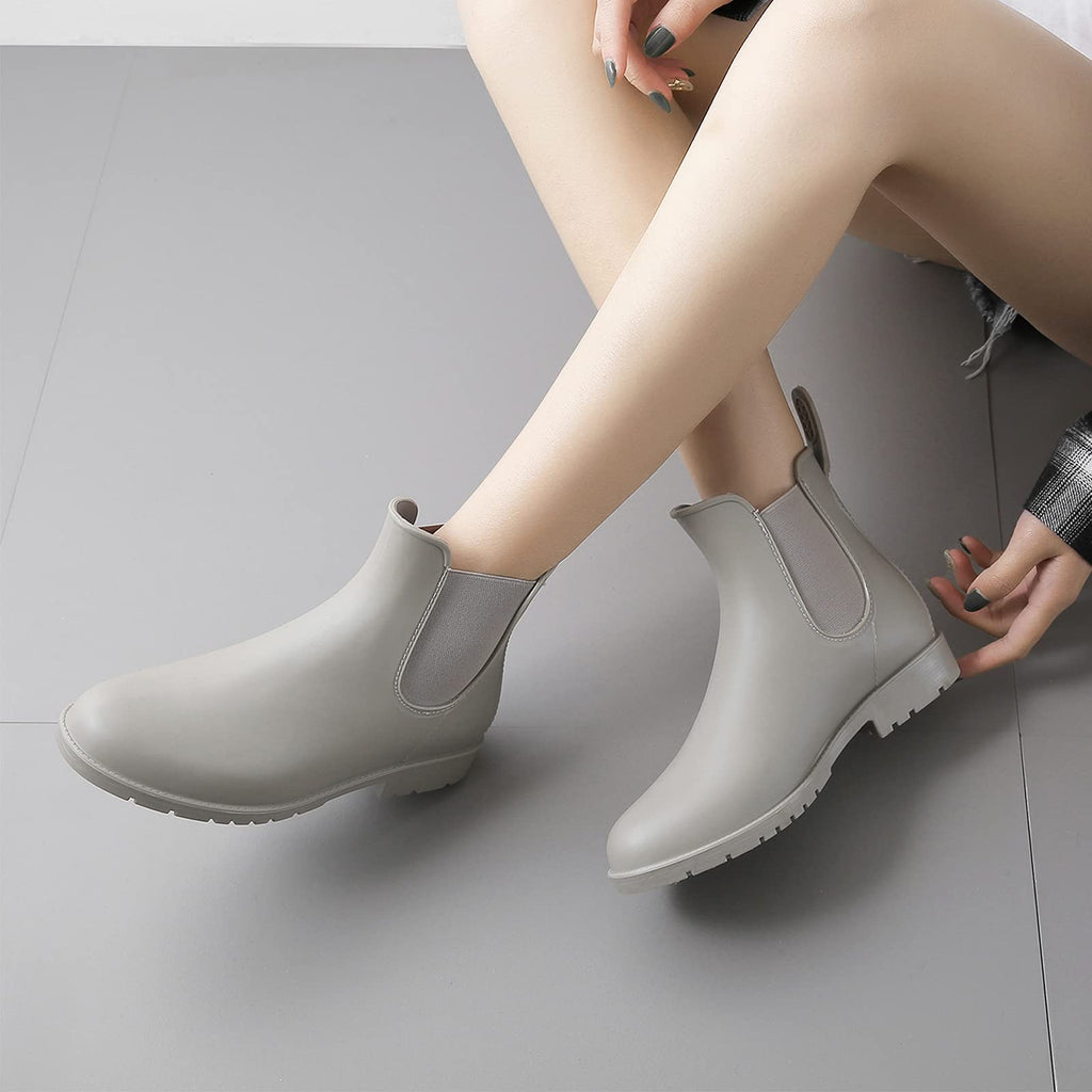 Geweo Stivali Di Gomma Donna Chelsea Uomo Impermeabile Antivento in Nero Marrone Grigio Rosso Bianco Taglia 35-43