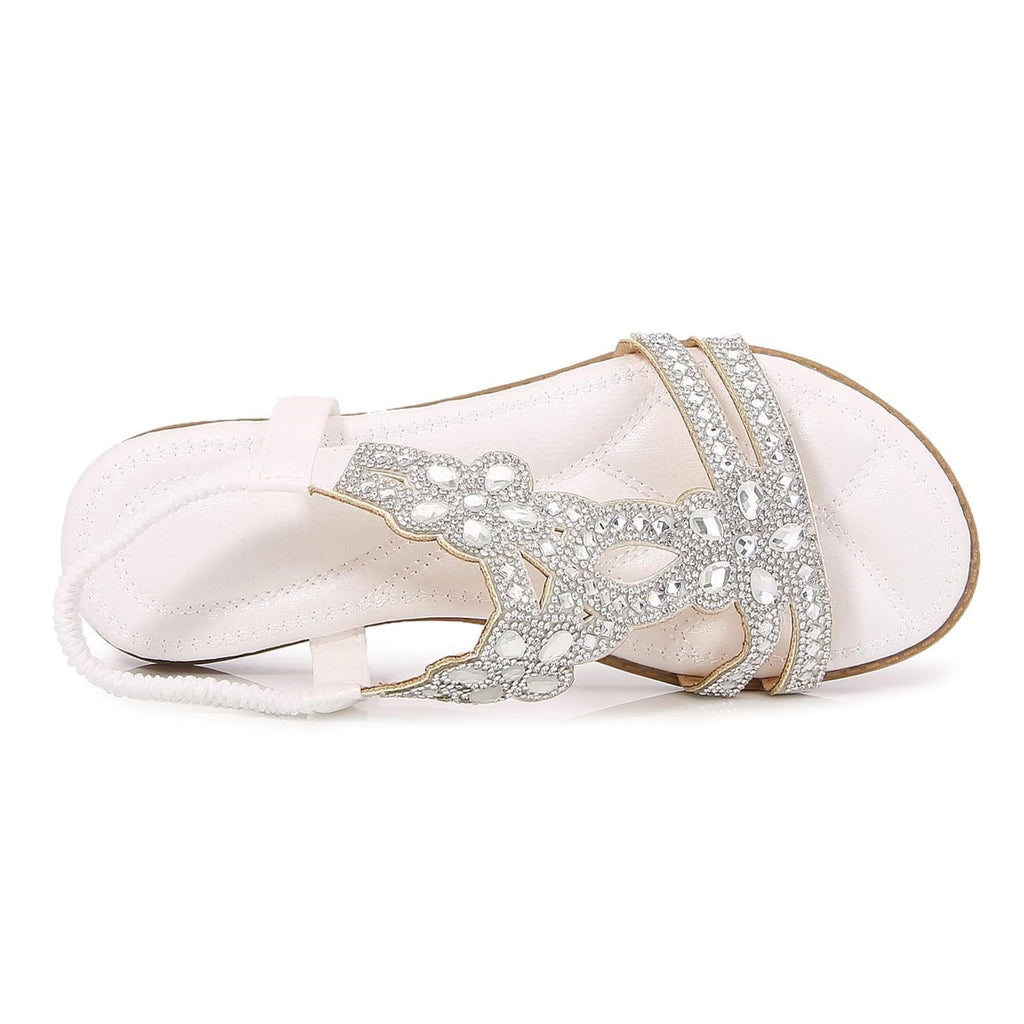 Sandali Donna Estive Eleganti Sandali Gioiello Comode Bassi Sandalo con Strass Bohemia Flip Flops Mare Ciabatte Open Toe Tacco Basso Gladiatore Sandalo Aperte 2025