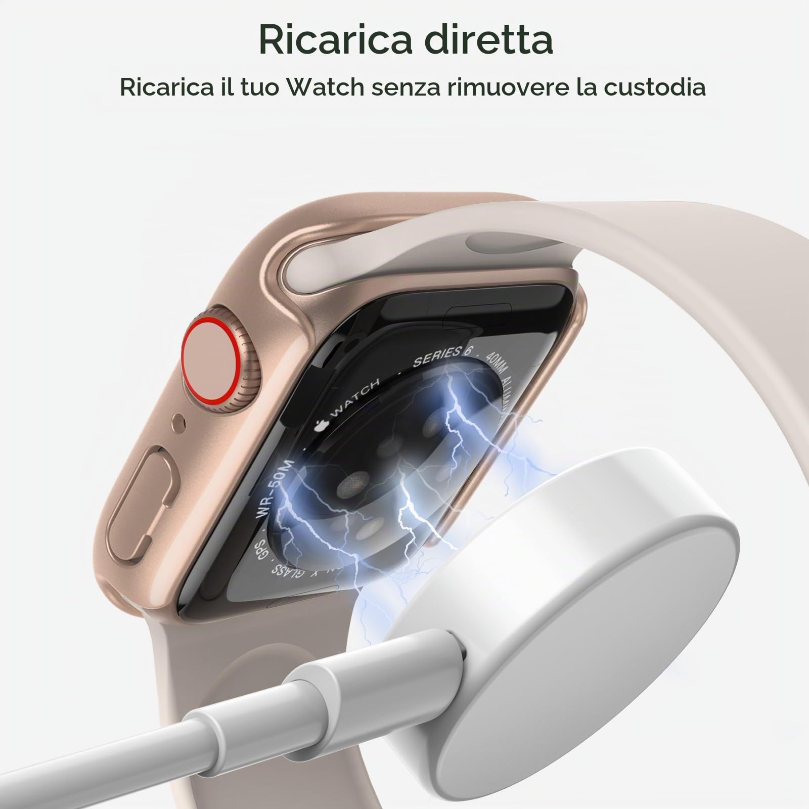 JETech Cover per Apple Watch Series 11/10 46mm, Nero
