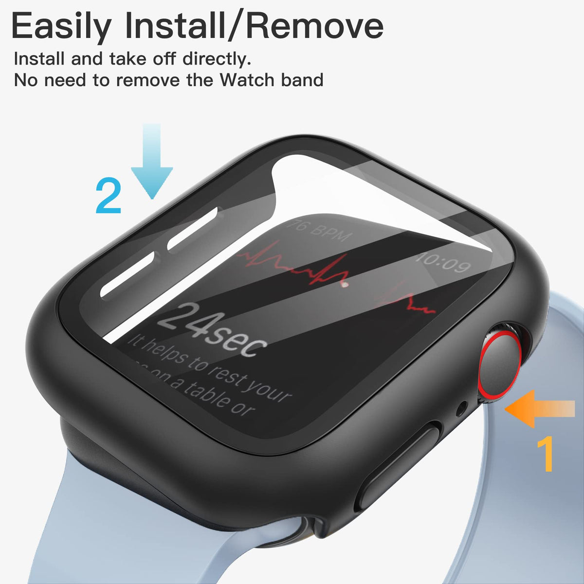 JETech Cover per Apple Watch Series 11/10 46mm, Nero