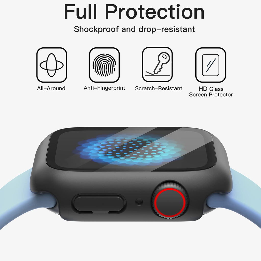 JETech Cover per Apple Watch Series 11/10 46mm, Nero