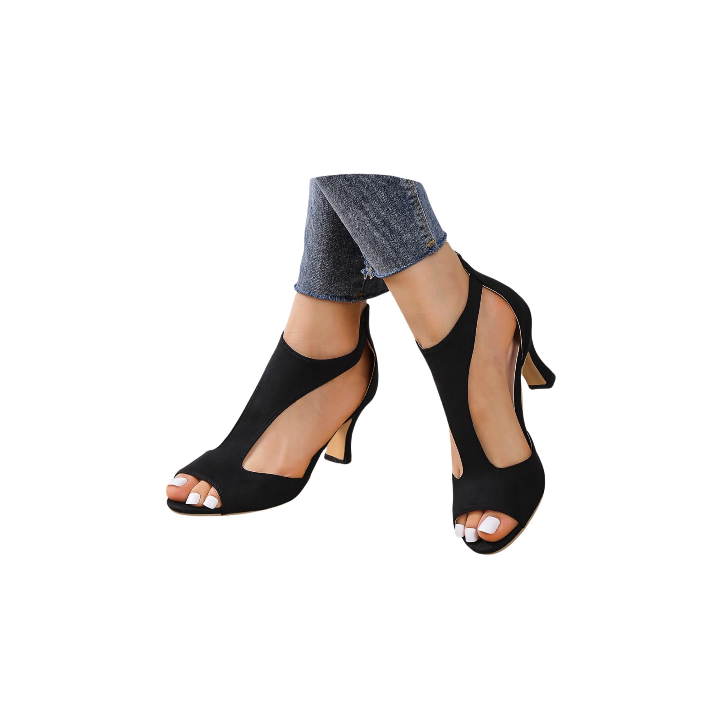 Sandali Donna Estive Eleganti con Tacco Scarpe Estive Comode Elegante Sandali Cerimonia con Cinturino alla Caviglia Heeled Sandal Classiche Neri Fibbie Tacchi Sandalo Sposa Matrimonio Tango Latin