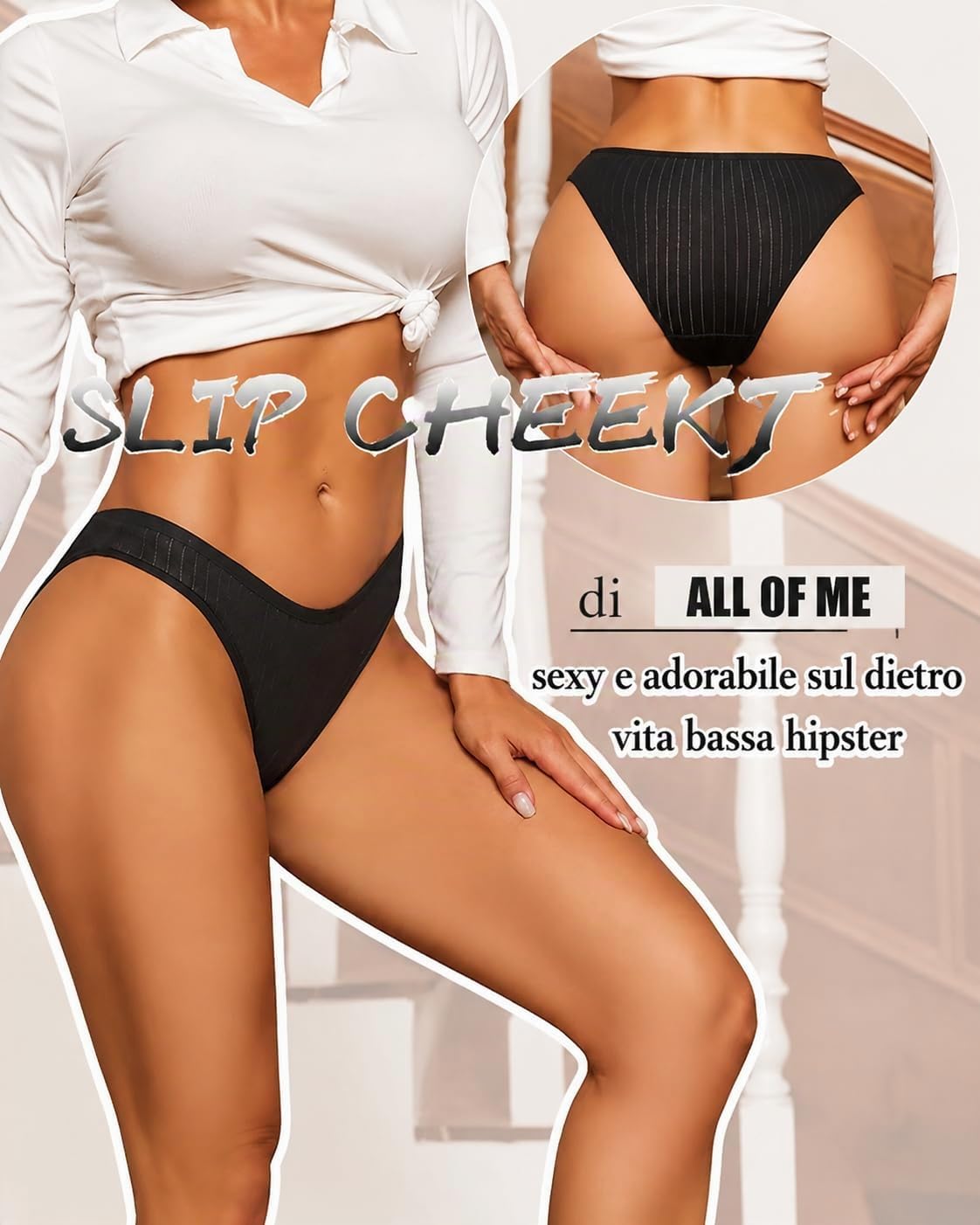 ALL OF ME 6 Pack Mutande Donne Cotone Intimo Donne Scivolare Morbido Hipster Mutandine Sexy Slip Multipack S-XL
