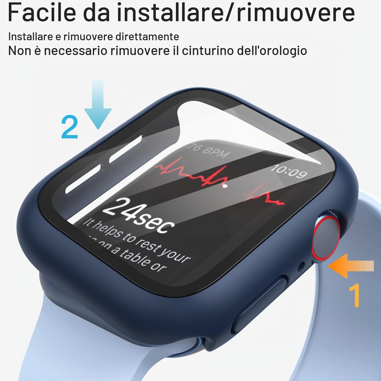 JETech Cover per Apple Watch Series 11/10 46mm, Nero