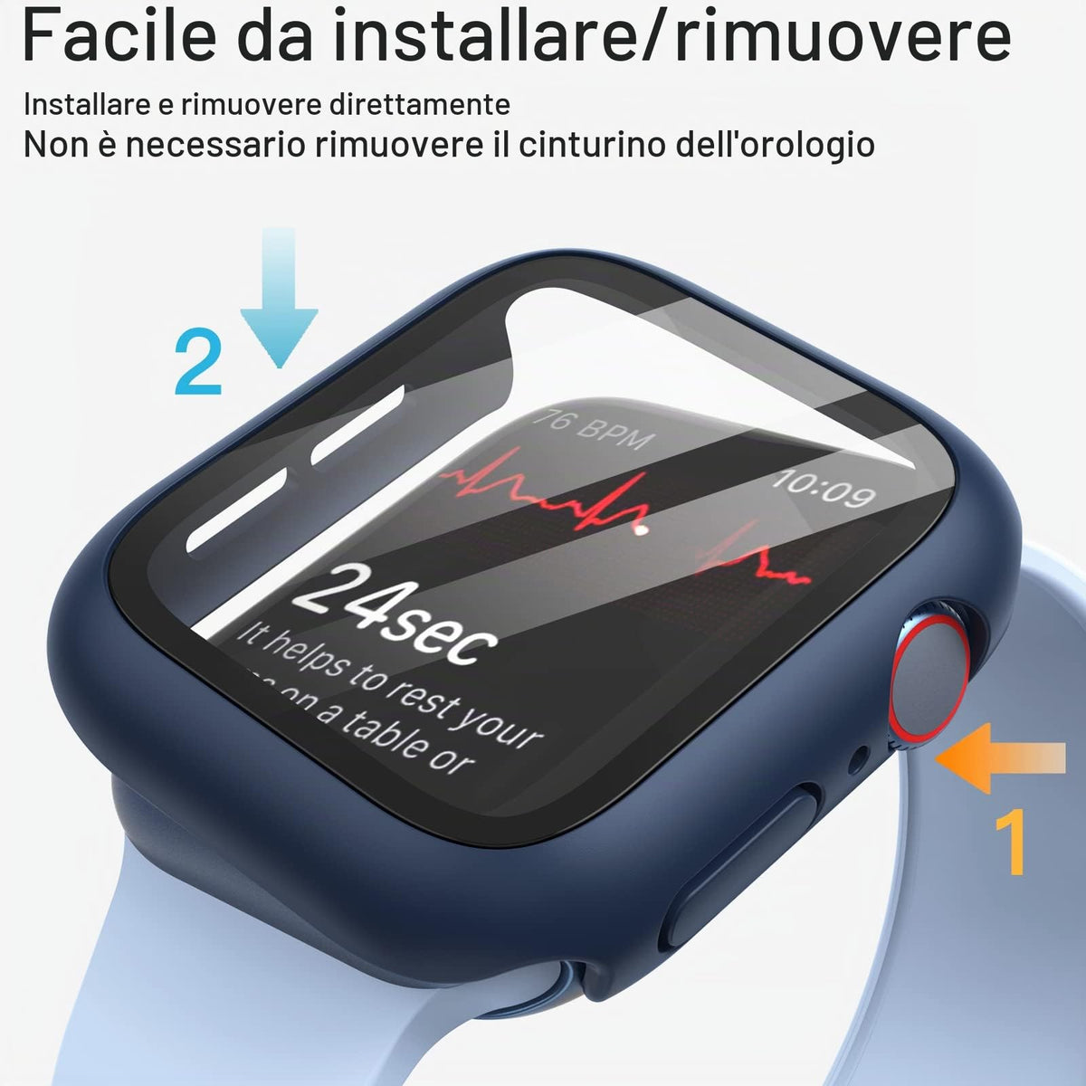 JETech Cover per Apple Watch Series 11/10 46mm, Nero