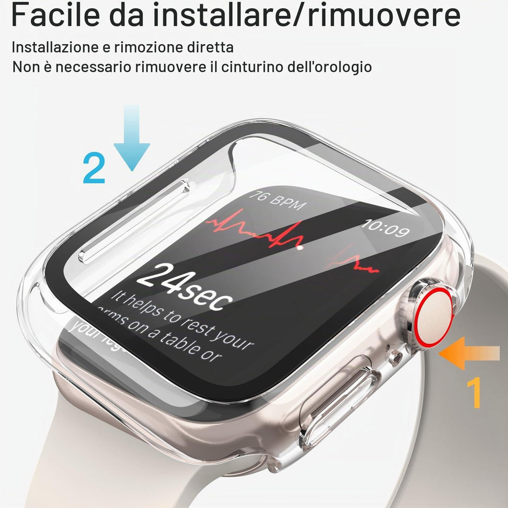 JETech Cover per Apple Watch Series 11/10 46mm, Nero