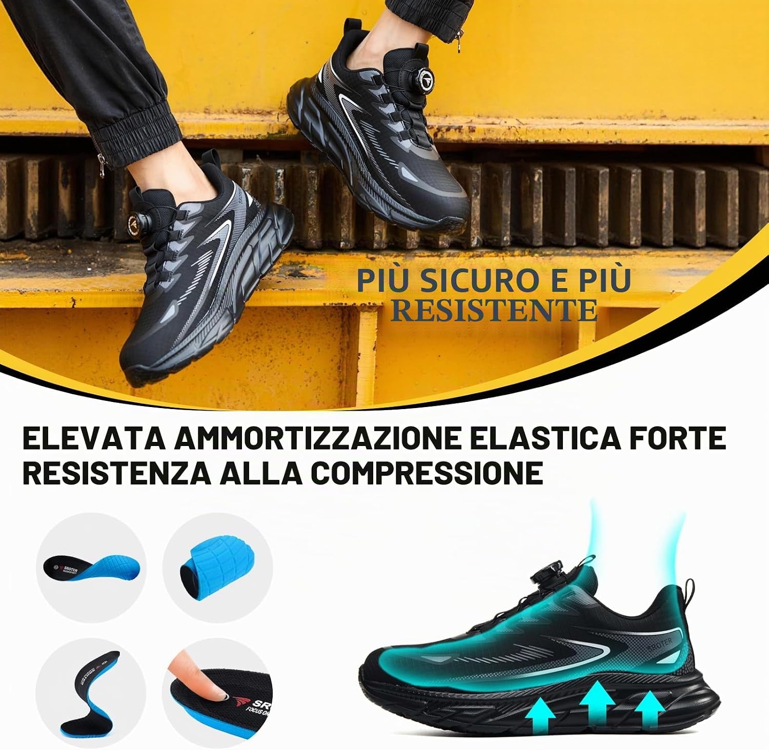 Scarpe Antinfortunistiche Uomo Donna Leggere Scarpe da Lavoro con Punta in Acciaio Traspiranti Scarpe Sicurezza Comode Antiscivolo Antiforatura
