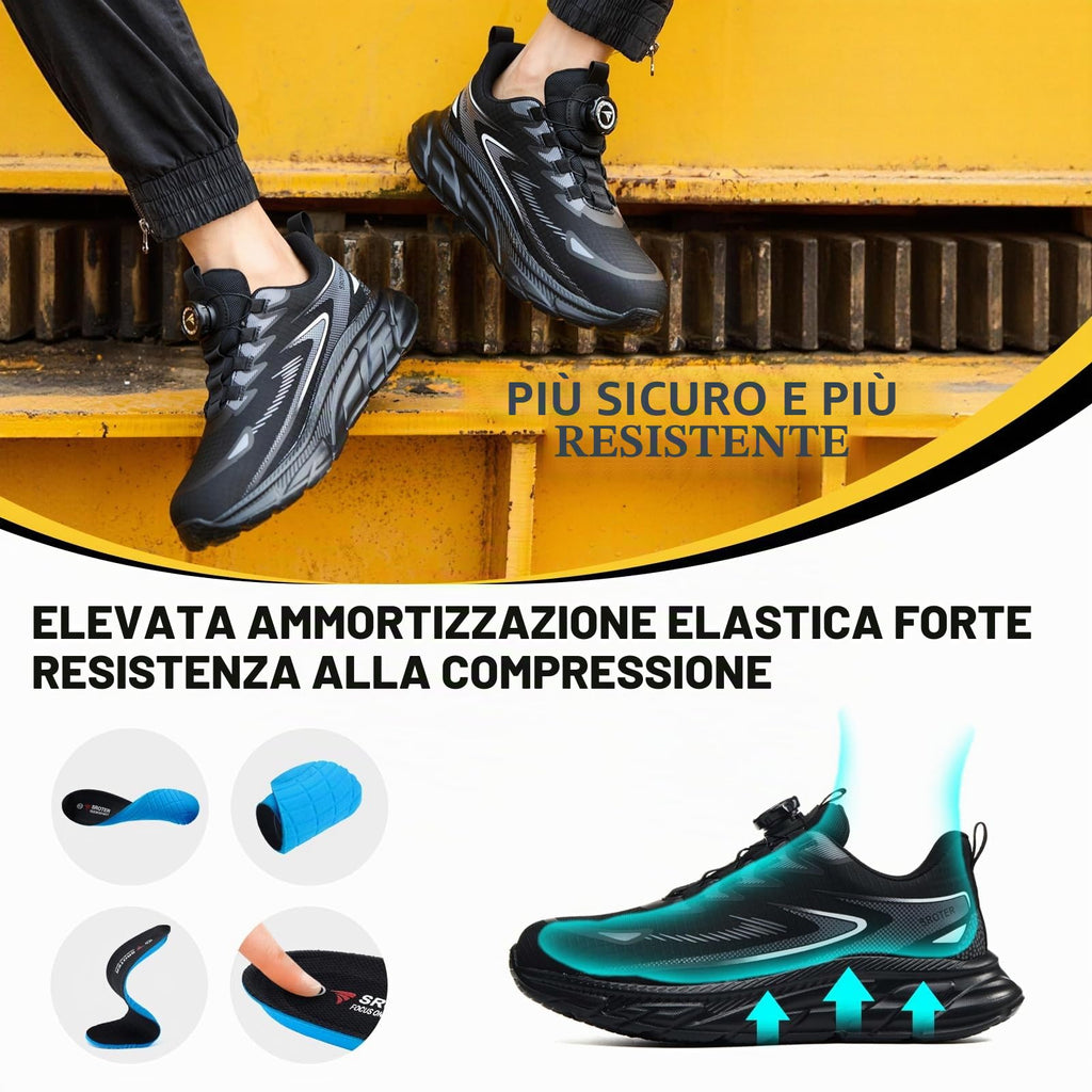 Scarpe Antinfortunistiche Uomo Donna Leggere Scarpe da Lavoro con Punta in Acciaio Traspiranti Scarpe Sicurezza Comode Antiscivolo Antiforatura
