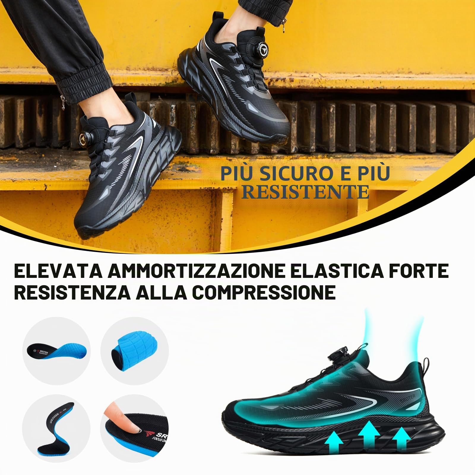 Scarpe Antinfortunistiche Uomo Donna Leggere Scarpe da Lavoro con Punta in Acciaio Traspiranti Scarpe Sicurezza Comode Antiscivolo Antiforatura