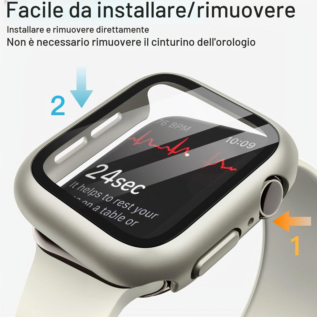 JETech Cover per Apple Watch Series 11/10 46mm, Nero