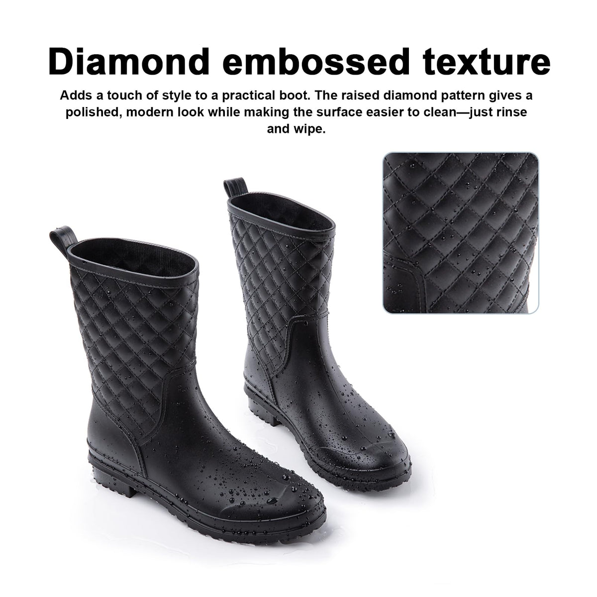 Hitmars Stivali Pioggia Donna Gomma Scarpe Impermeabili Chelsea Boots
