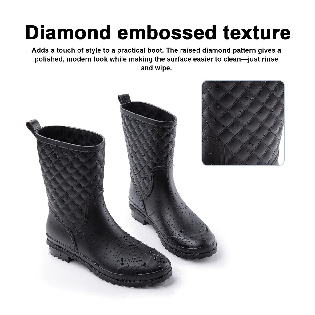 Hitmars Stivali Pioggia Donna Gomma Scarpe Impermeabili Chelsea Boots