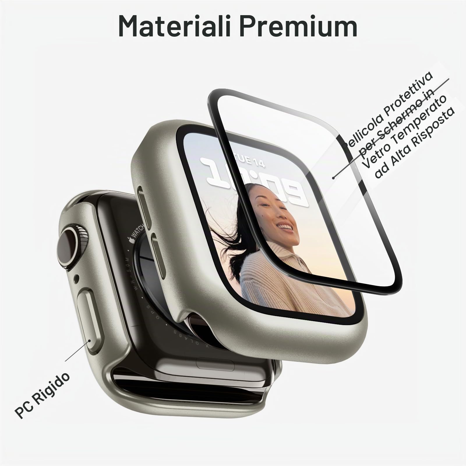 JETech Cover per Apple Watch Series 11/10 46mm, Nero