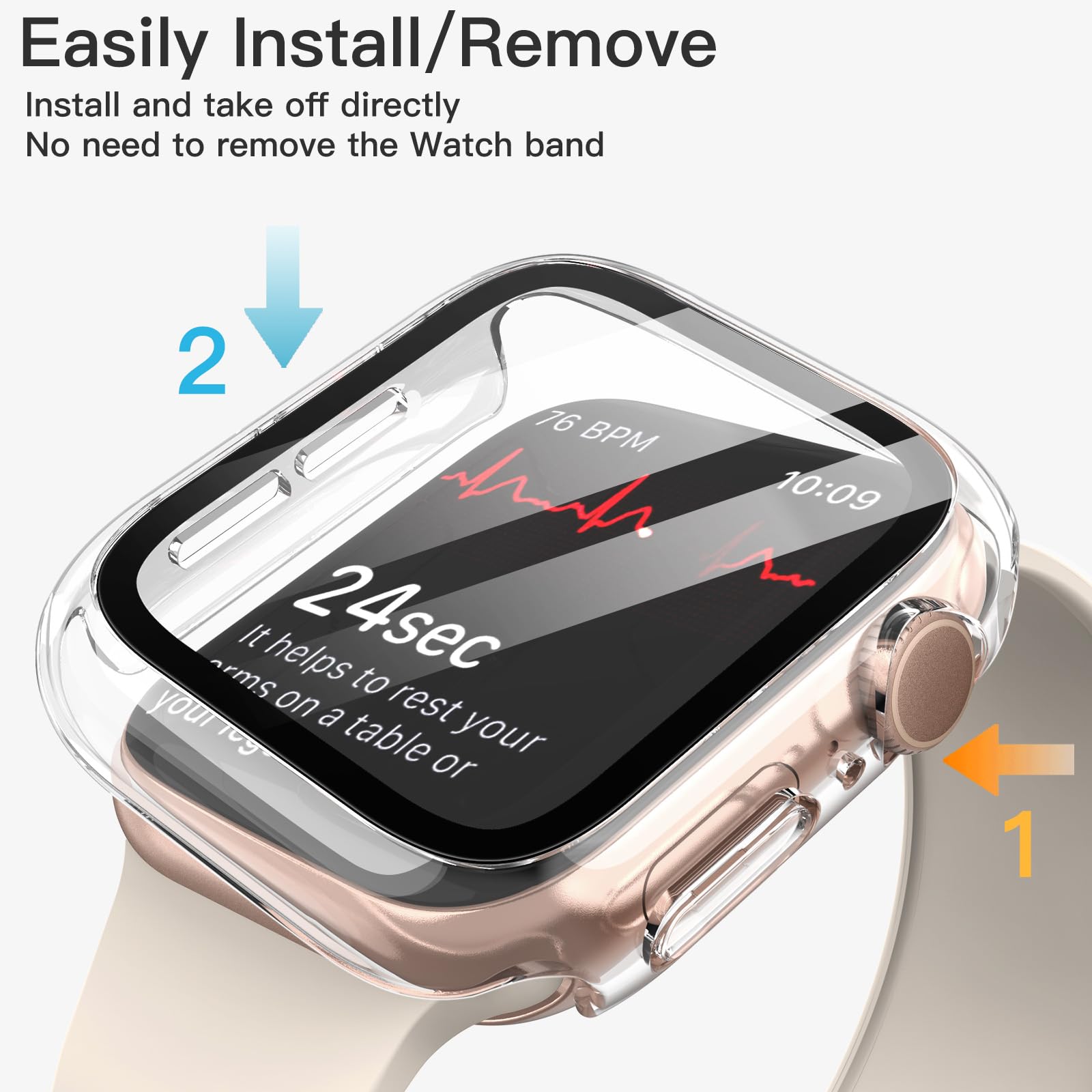 JETech Cover per Apple Watch Series 11/10 46mm, Nero