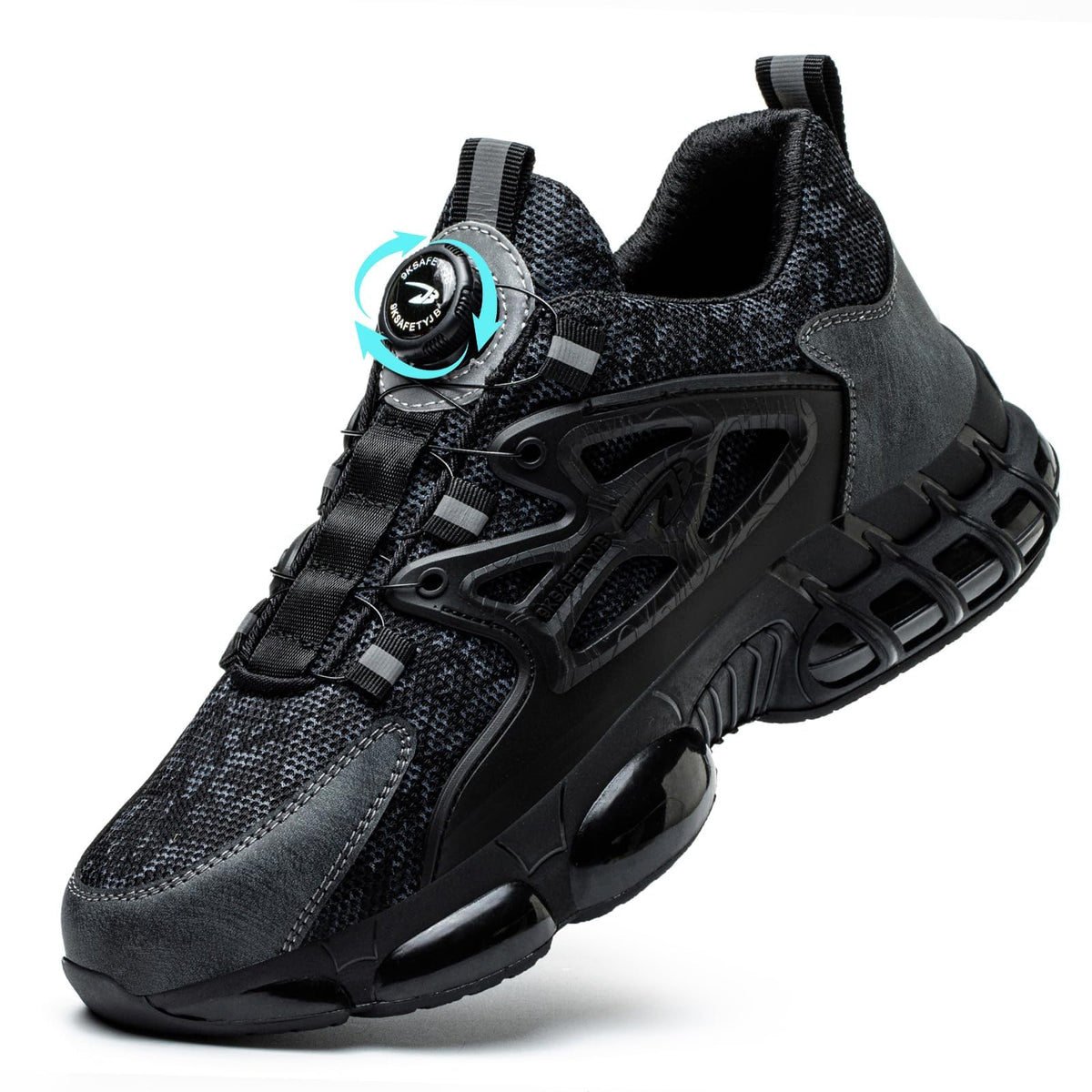 Scarpe Antinfortunistiche Uomo Donna Leggere Traspiranti Sneakers Antiscivolo Scarpe Sicurezza con Punta in Acciaio Regolazione Rapida dei Lacci 36-46 EU