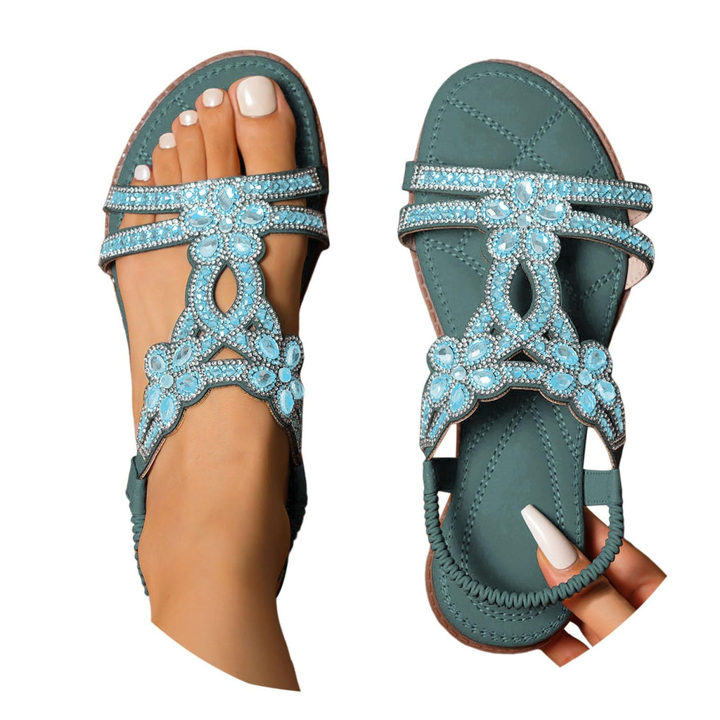 Sandali Donna Estive Gioiello Comodi Eleganti Sandalo da Spiaggia Antiscivolo Lavabili Scarpe Estivo Morbida Punta Aperta Ciabatte Leggero Bohémien 36-46