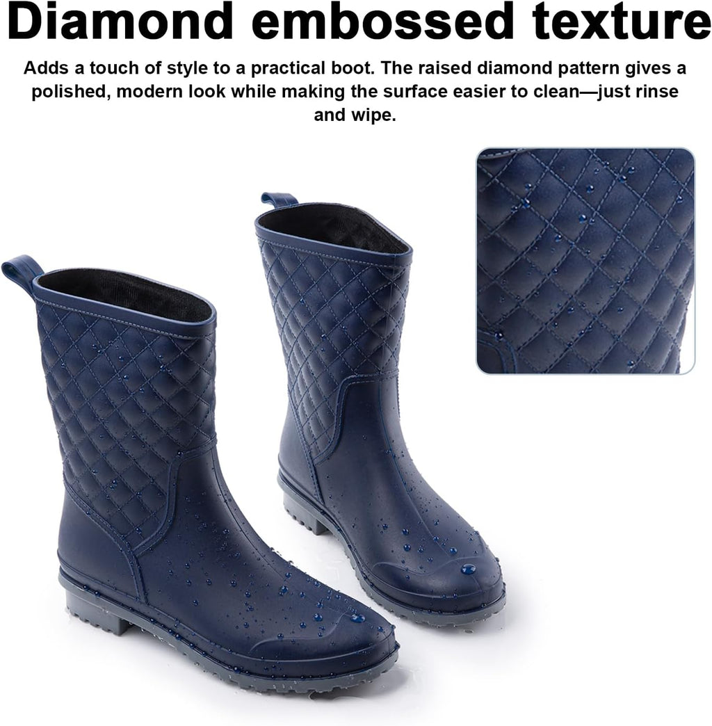 Hitmars Stivali Pioggia Donna Gomma Scarpe Impermeabili Chelsea Boots