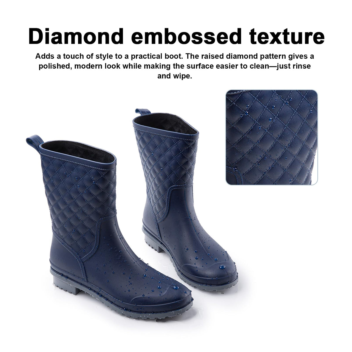 Hitmars Stivali Pioggia Donna Gomma Scarpe Impermeabili Chelsea Boots