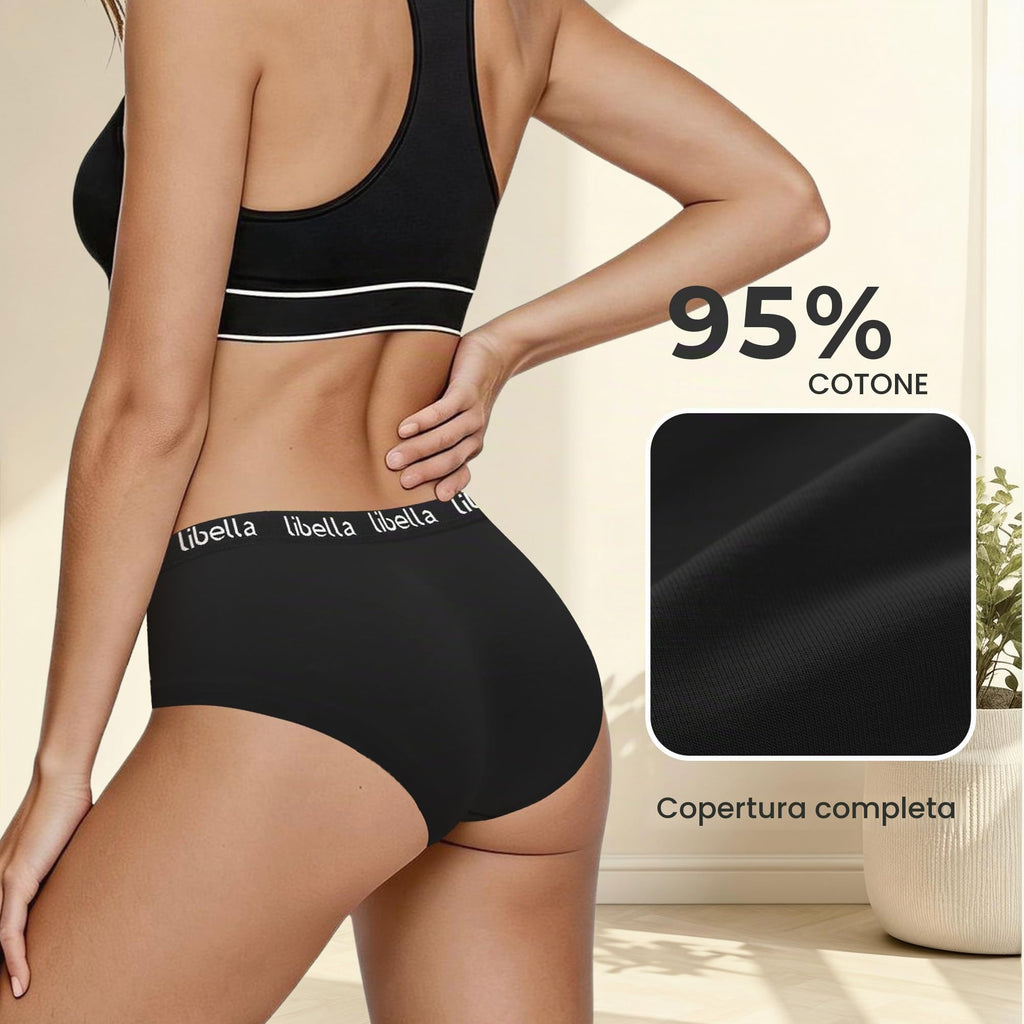 Libella Slip Donna Bassi in Cotone Elasticizzato Mutande Pacco da 6