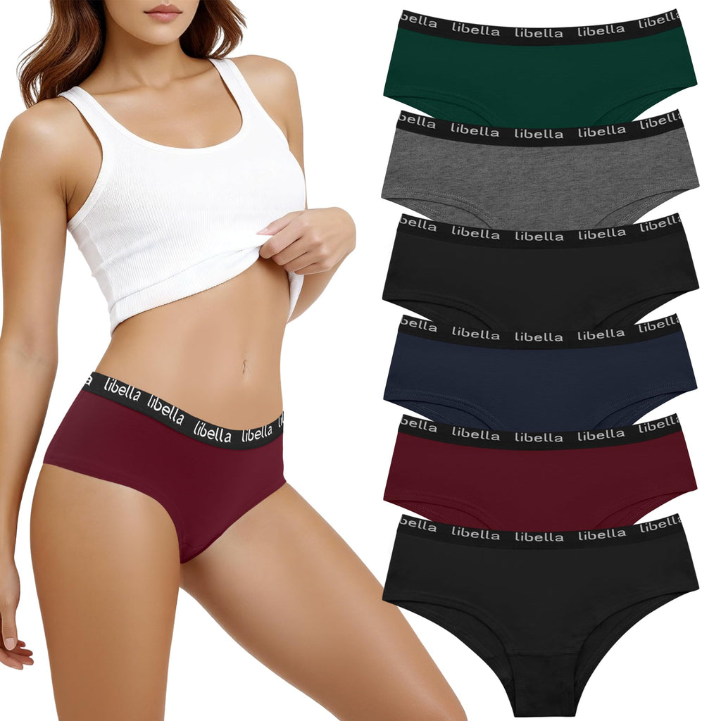 Libella Slip Donna Bassi in Cotone Elasticizzato Mutande Pacco da 6