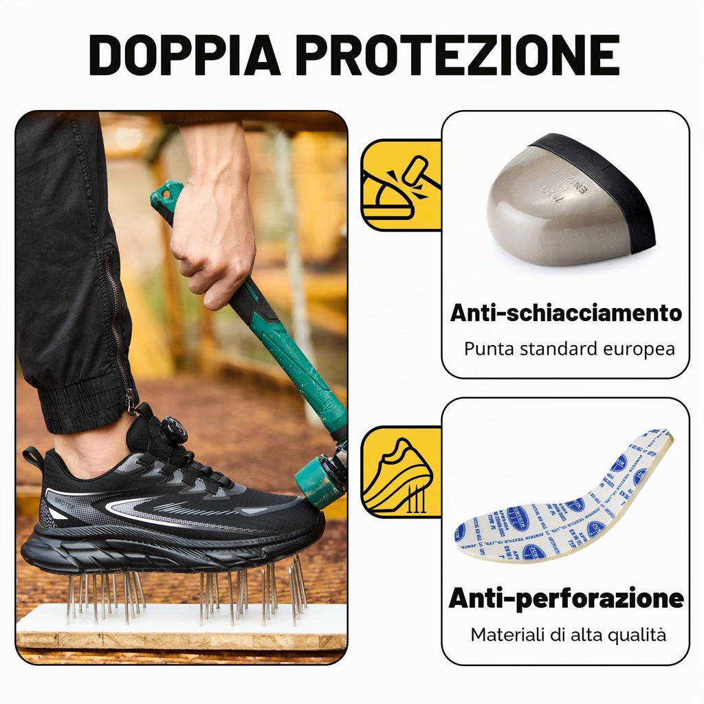 Scarpe Antinfortunistiche Uomo Donna Leggere Scarpe da Lavoro con Punta in Acciaio Traspiranti Scarpe Sicurezza Comode Antiscivolo Antiforatura