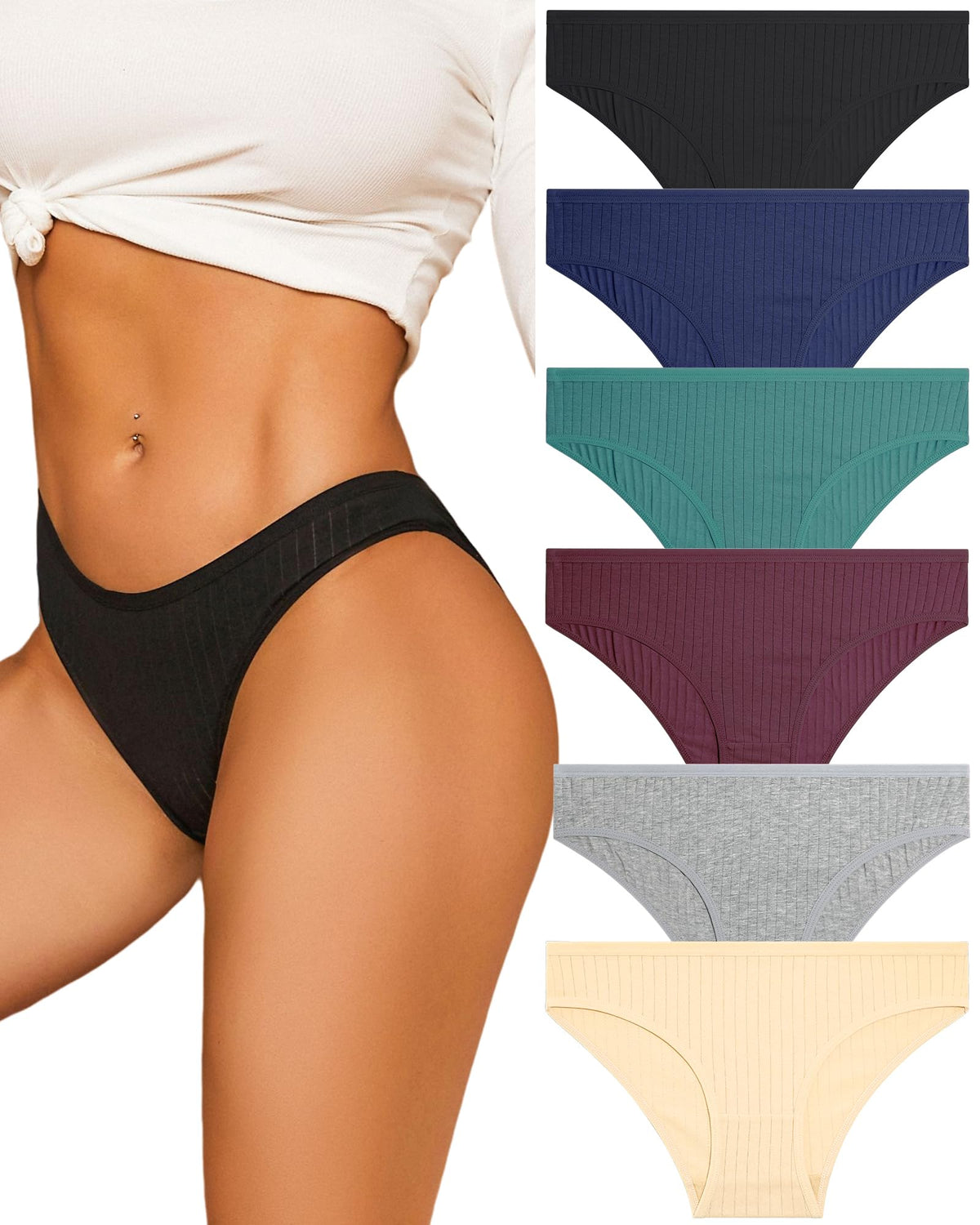 ALL OF ME 6 Pack Mutande Donne Cotone Intimo Donne Scivolare Morbido Hipster Mutandine Sexy Slip Multipack S-XL