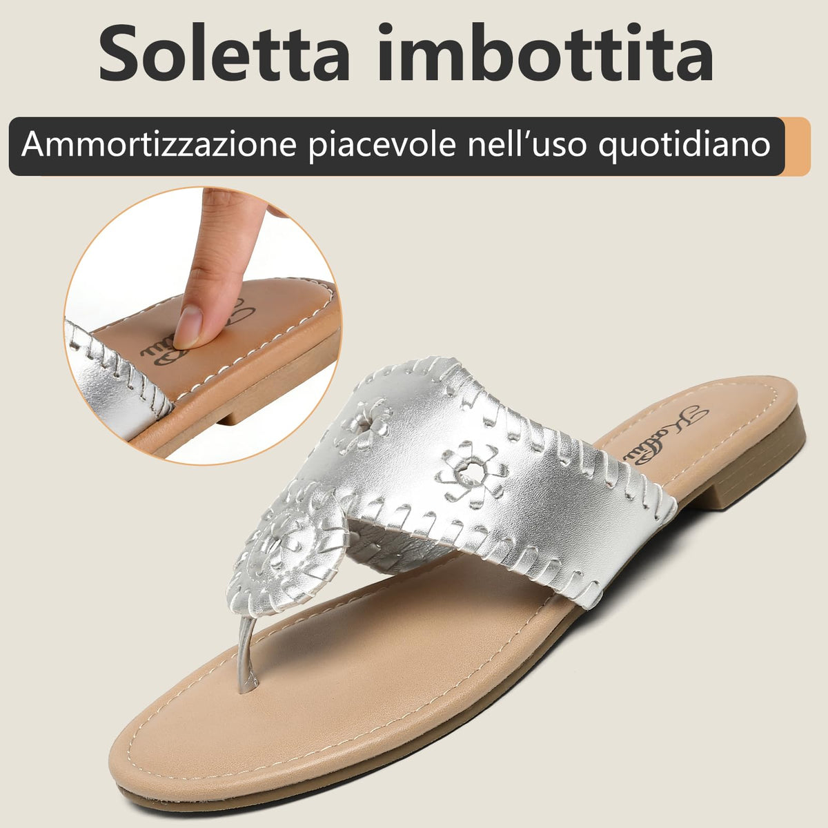 katliu Sandali Donna Infradito Estivi con Cucitura 36-42