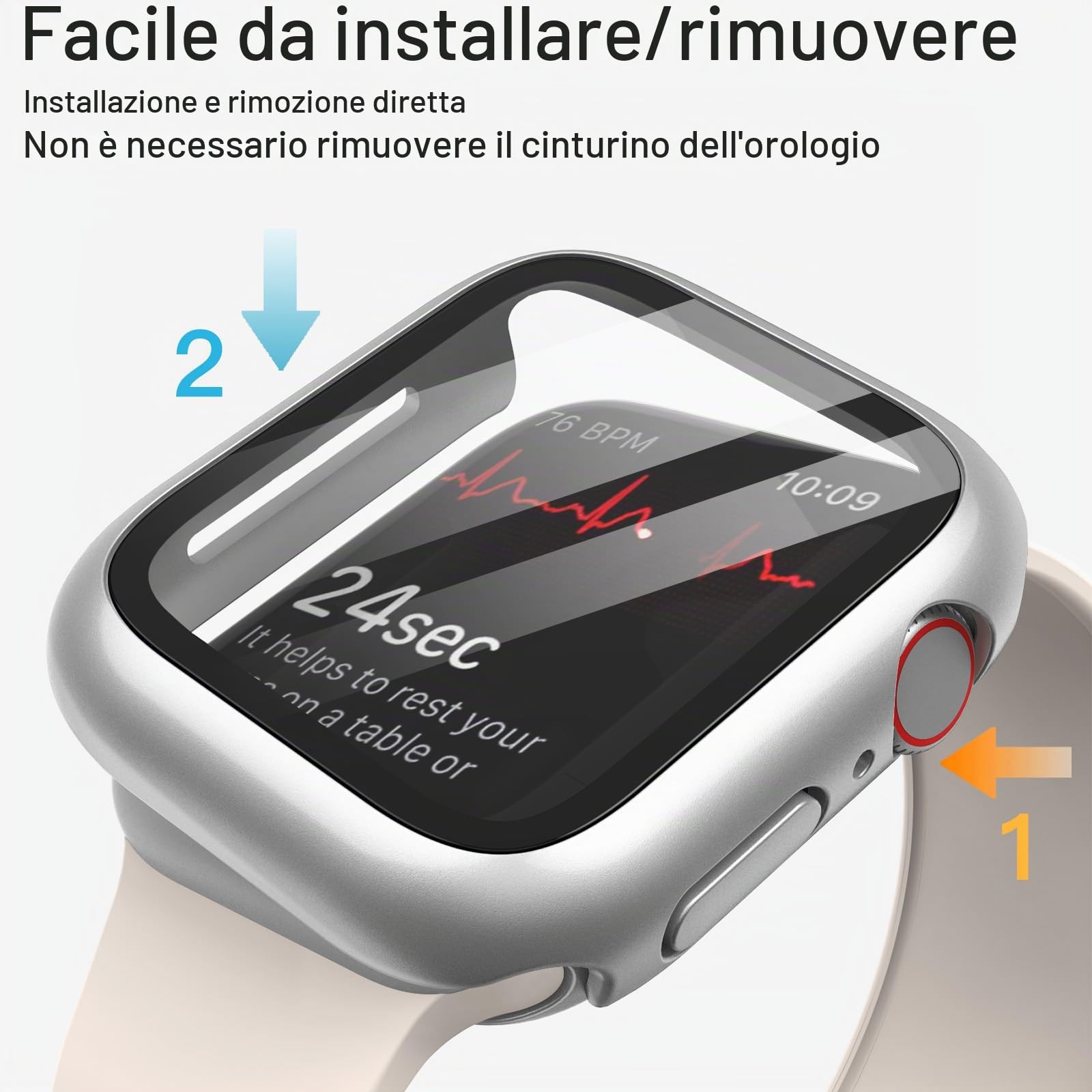 JETech Cover per Apple Watch Series 11/10 46mm, Nero