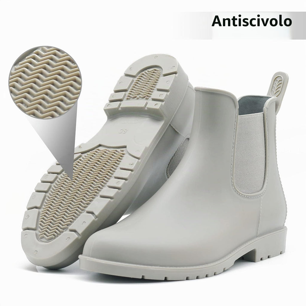 Geweo Stivali Di Gomma Donna Chelsea Uomo Impermeabile Antivento in Nero Marrone Grigio Rosso Bianco Taglia 35-43