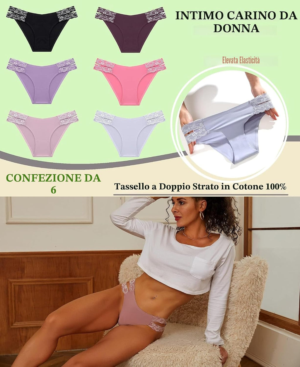 BeReady Mutande Donna Brasiliana Slip Donna Senza Cuciture Pizzo Culotte Donna Senza Cuciture Confortevole Invisibile Intimo Donna