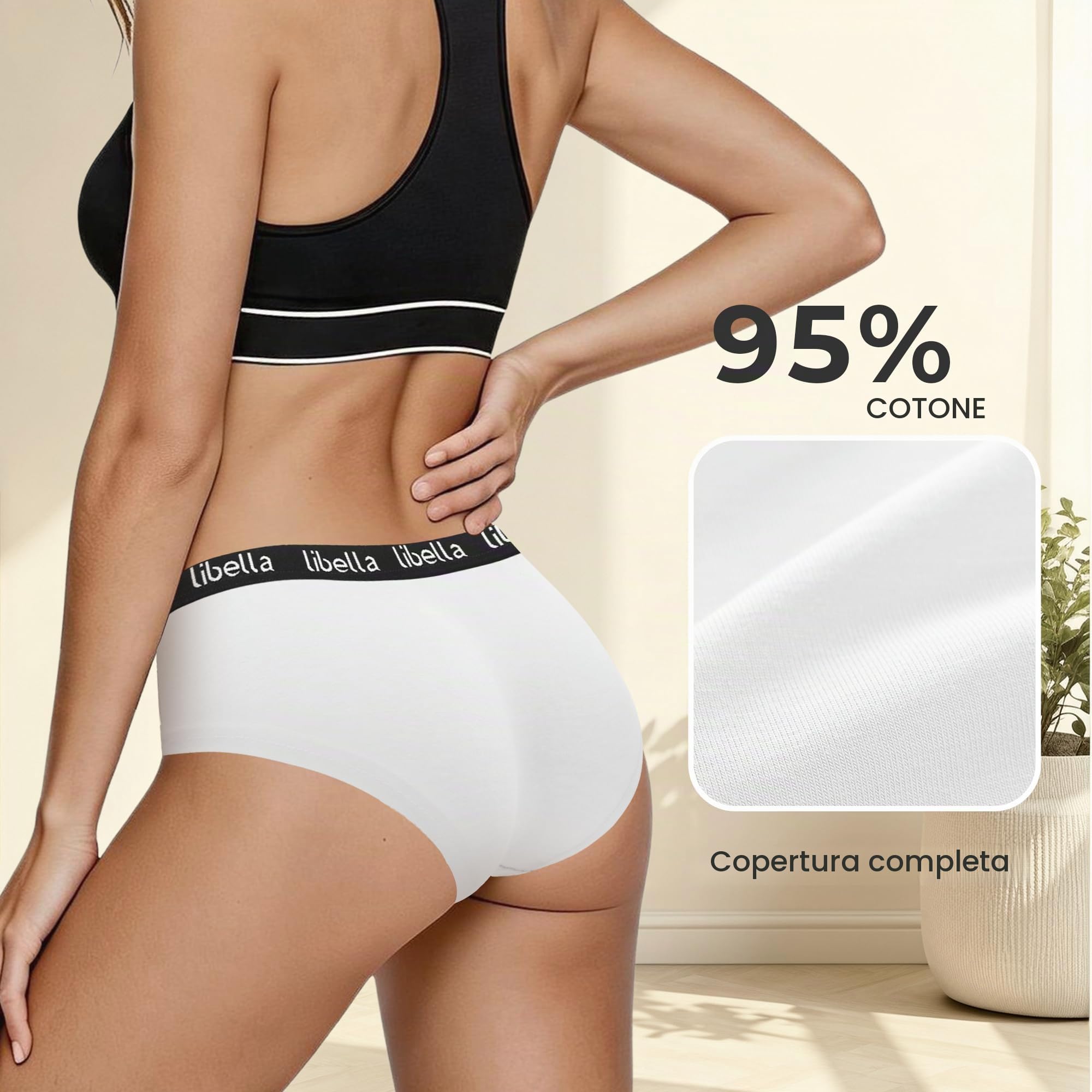 Libella Slip Donna Bassi in Cotone Elasticizzato Mutande Pacco da 6