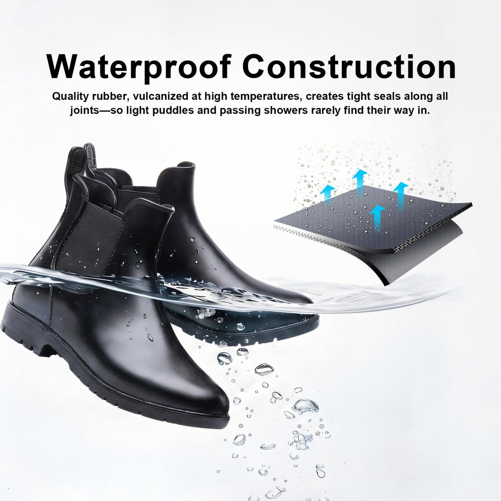 Hitmars Stivali Pioggia Donna Gomma Scarpe Impermeabili Chelsea Boots