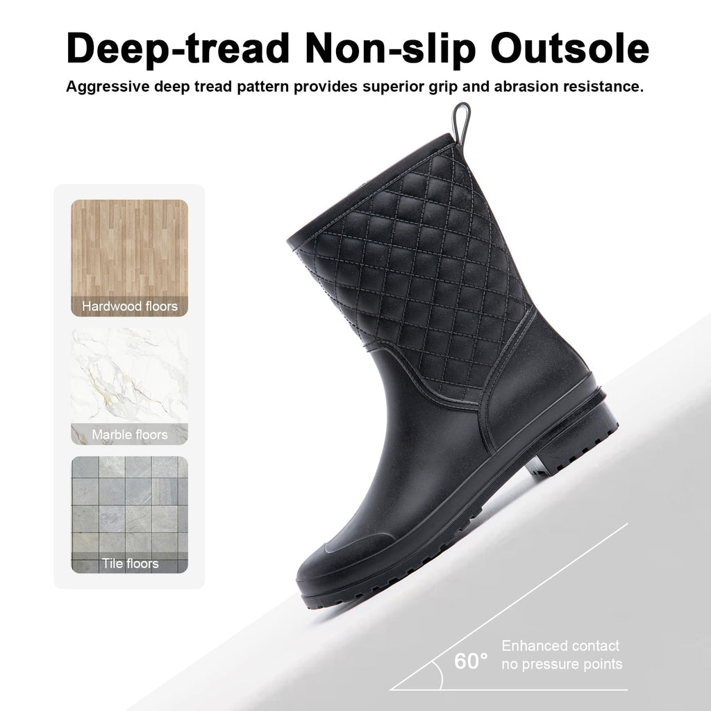 Hitmars Stivali Pioggia Donna Gomma Scarpe Impermeabili Chelsea Boots
