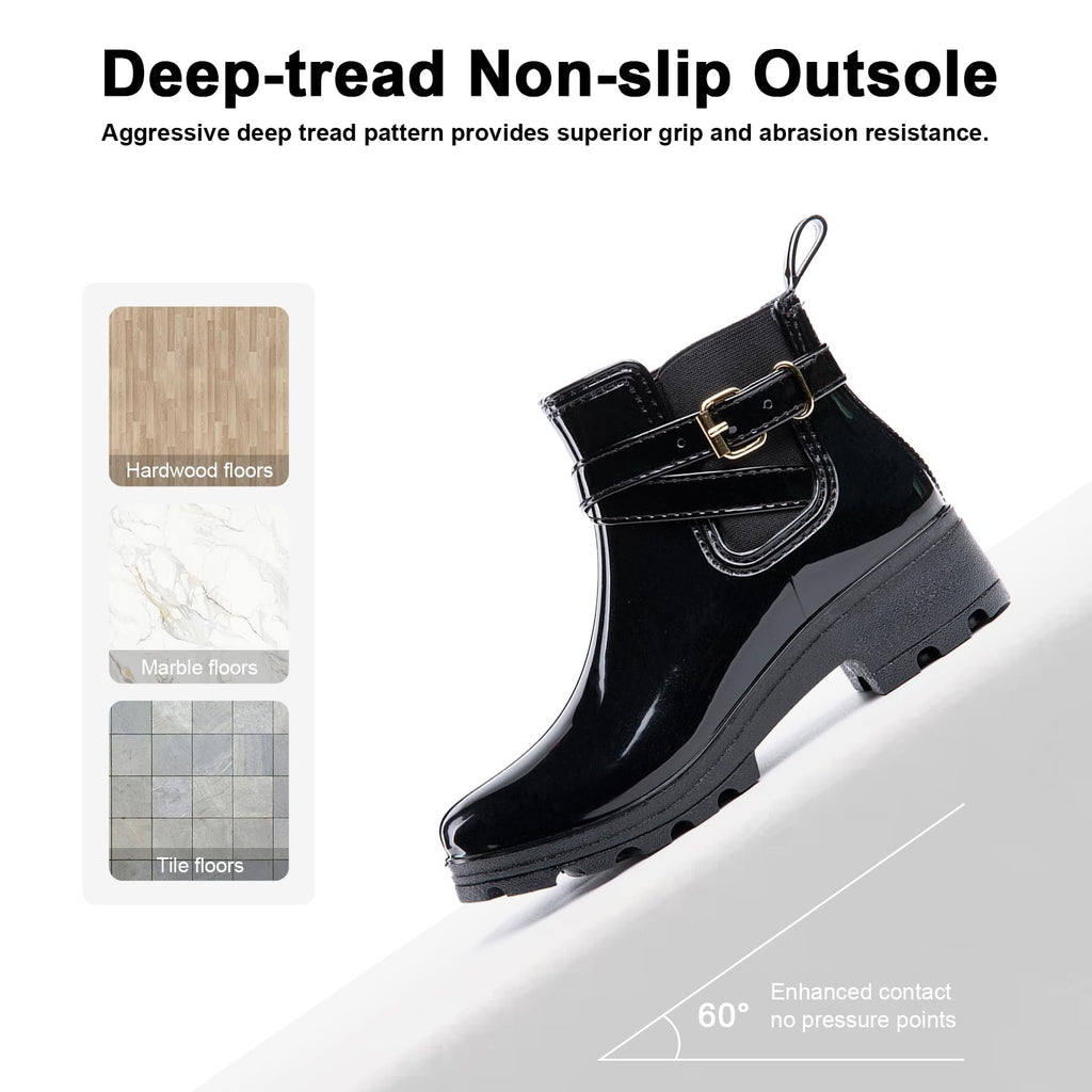 Hitmars Stivali Pioggia Donna Gomma Scarpe Impermeabili Chelsea Boots