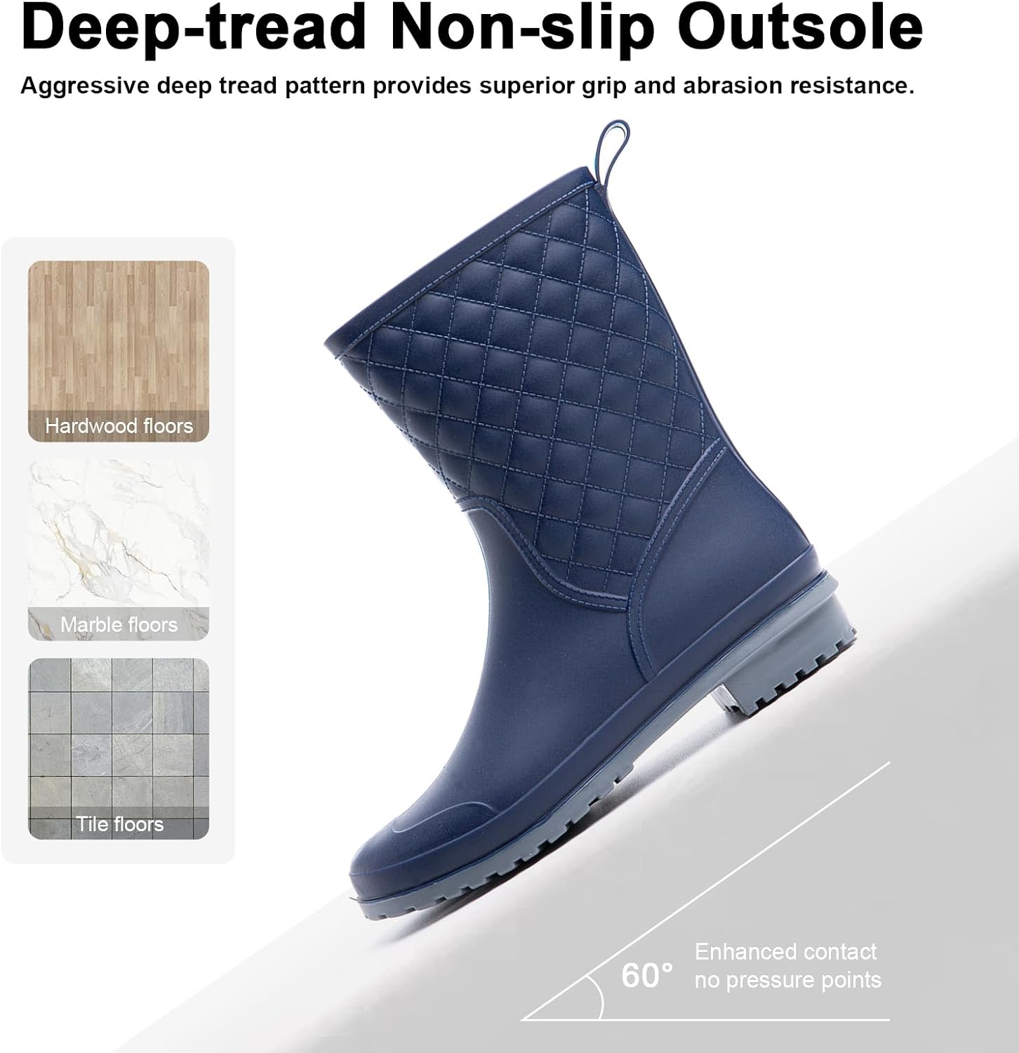 Hitmars Stivali Pioggia Donna Gomma Scarpe Impermeabili Chelsea Boots