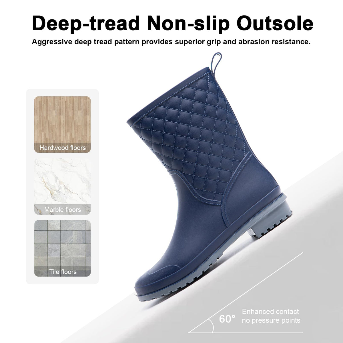 Hitmars Stivali Pioggia Donna Gomma Scarpe Impermeabili Chelsea Boots