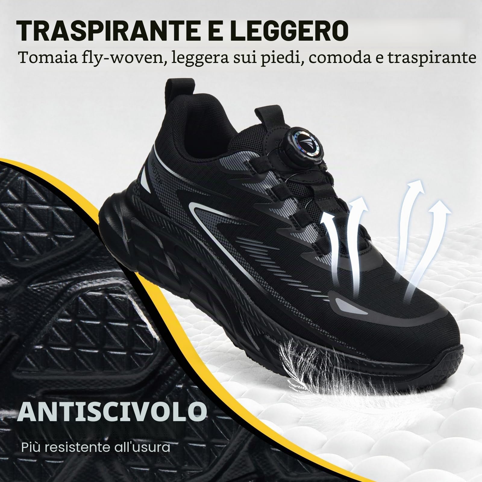 Scarpe Antinfortunistiche Uomo Donna Leggere Scarpe da Lavoro con Punta in Acciaio Traspiranti Scarpe Sicurezza Comode Antiscivolo Antiforatura