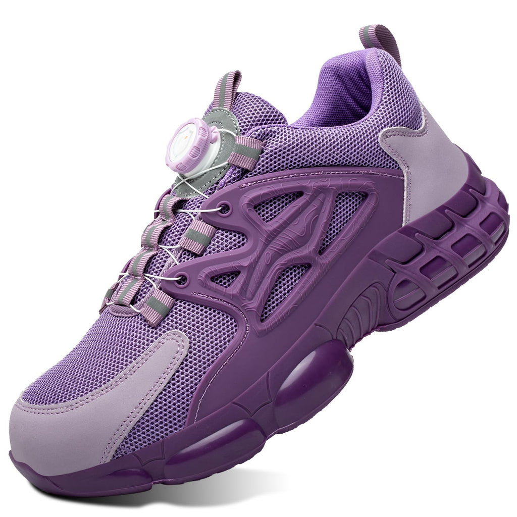 Scarpe Antinfortunistiche Uomo Donna Leggere Traspiranti Sneakers Antiscivolo Scarpe Sicurezza con Punta in Acciaio Regolazione Rapida dei Lacci 36-46 EU