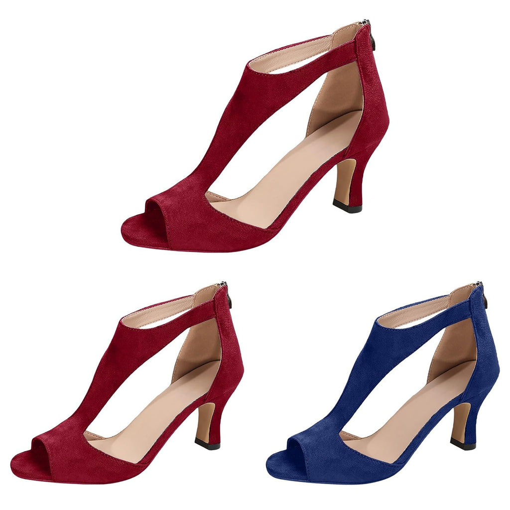 Sandali Donna Estive Eleganti con Tacco Scarpe Estive Comode Elegante Sandali Cerimonia con Cinturino alla Caviglia Heeled Sandal Classiche Neri Fibbie Tacchi Sandalo Sposa Matrimonio Tango Latin