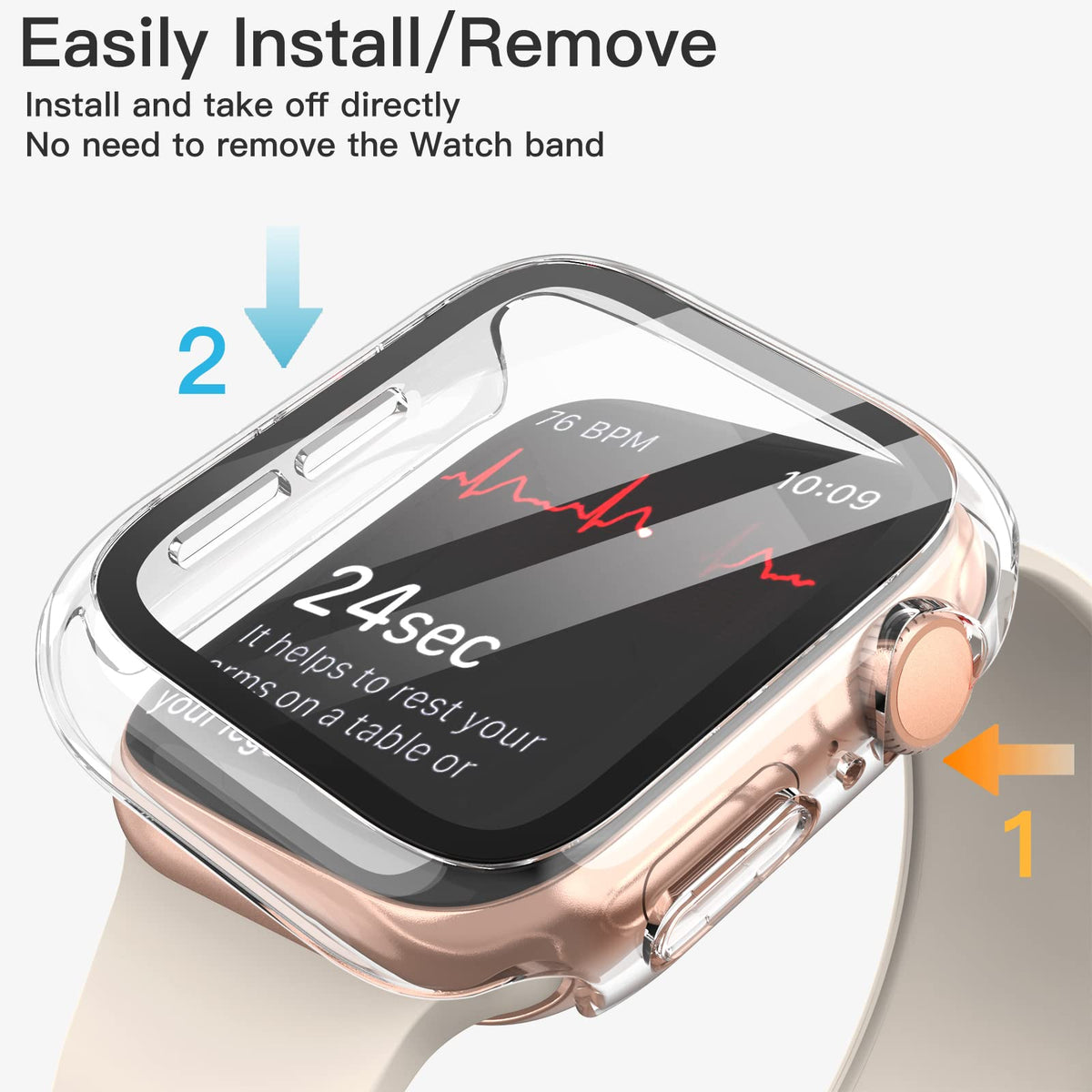 JETech Cover per Apple Watch Series 11/10 46mm, Nero
